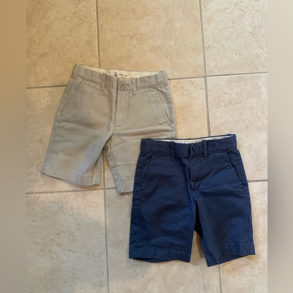 J. Crew Crewcuts Kids Khaki Tan and Navy Shorts Set - Picture 1 of 6